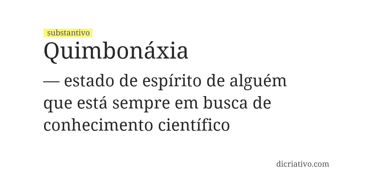 Significado de quimbonáxia