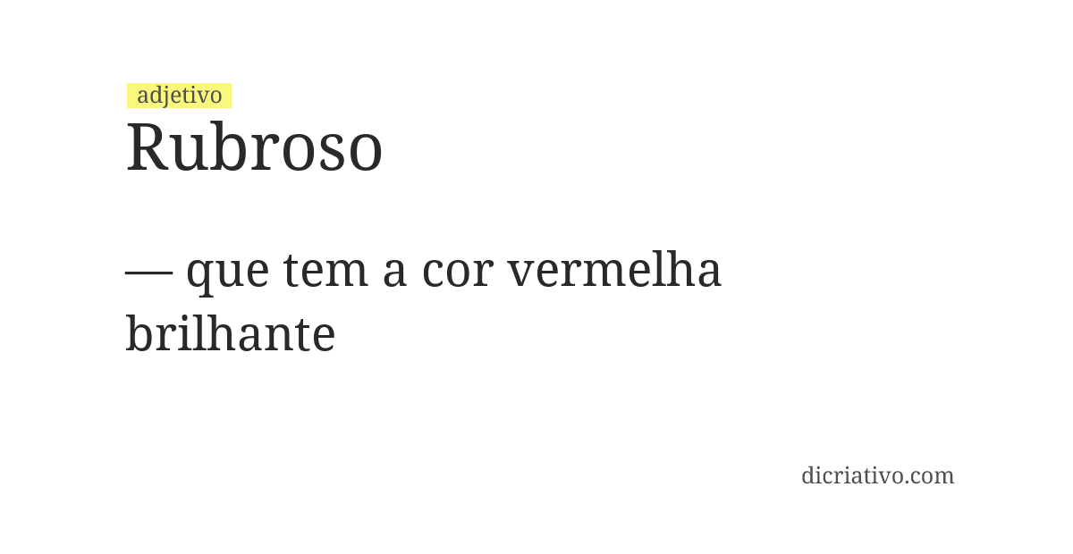 Significado de rubroso