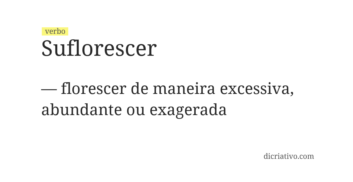 Significado de suflorescer