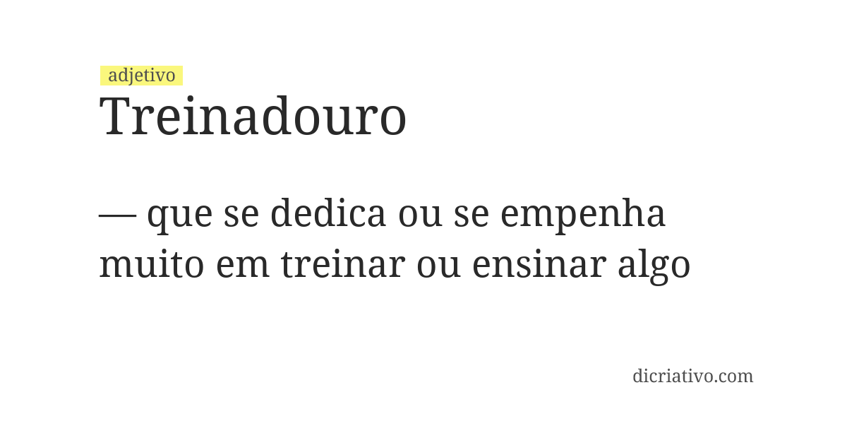 Significado de treinadouro