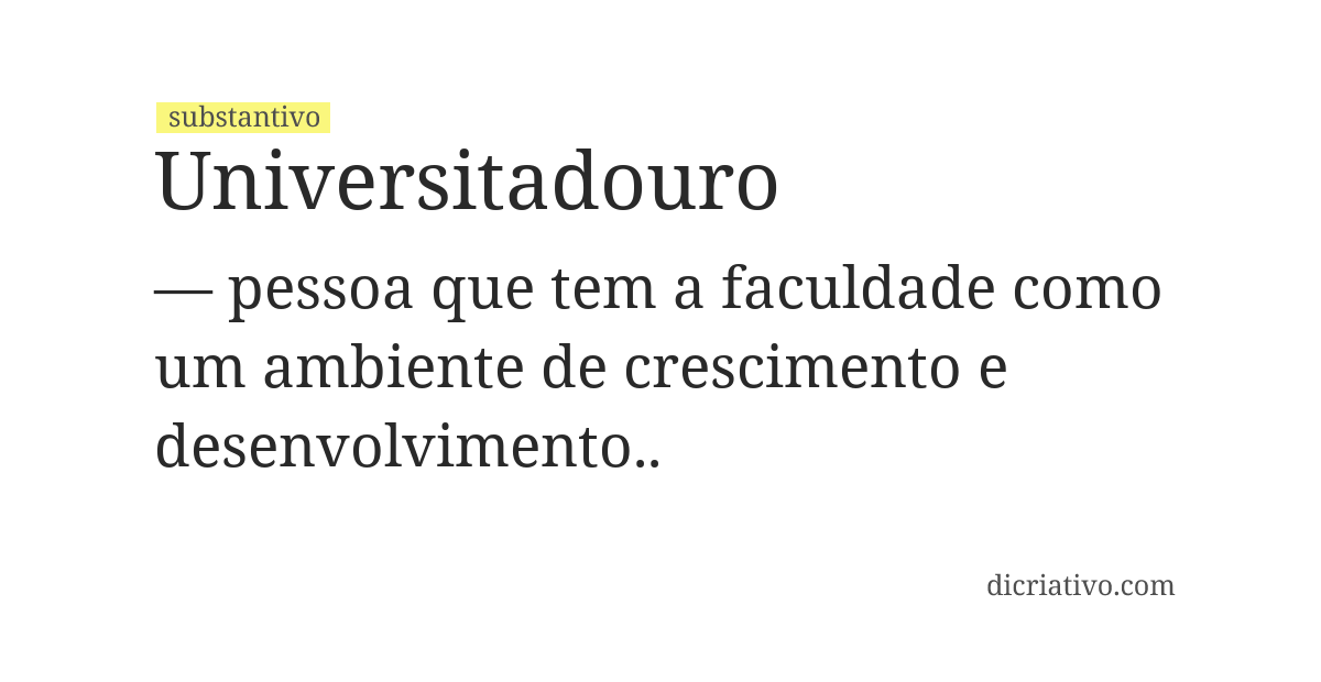 Significado de universitadouro