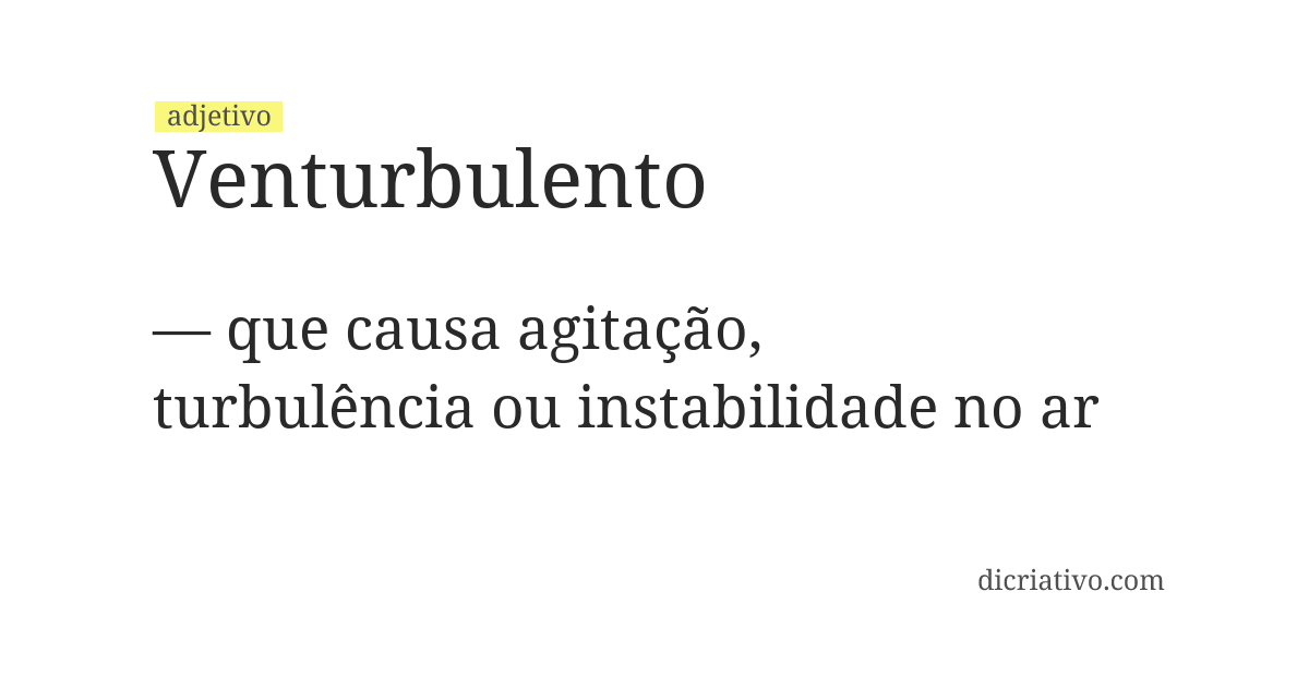Significado de venturbulento