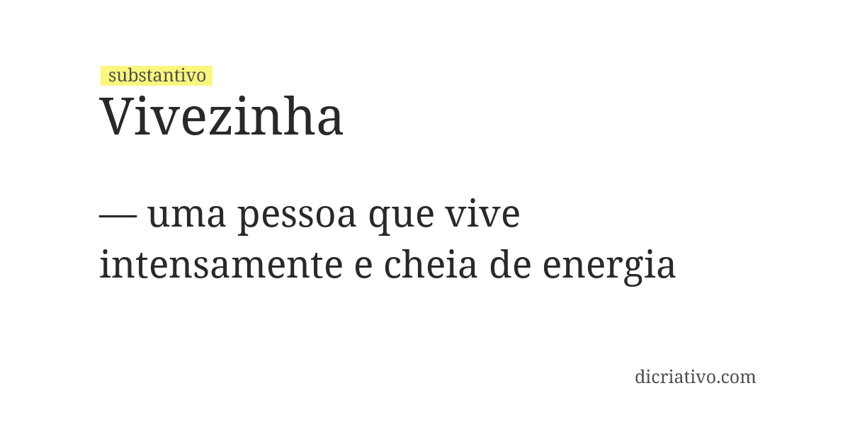 Significado de vivezinha