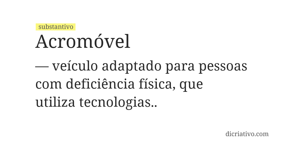 Significado de acromóvel