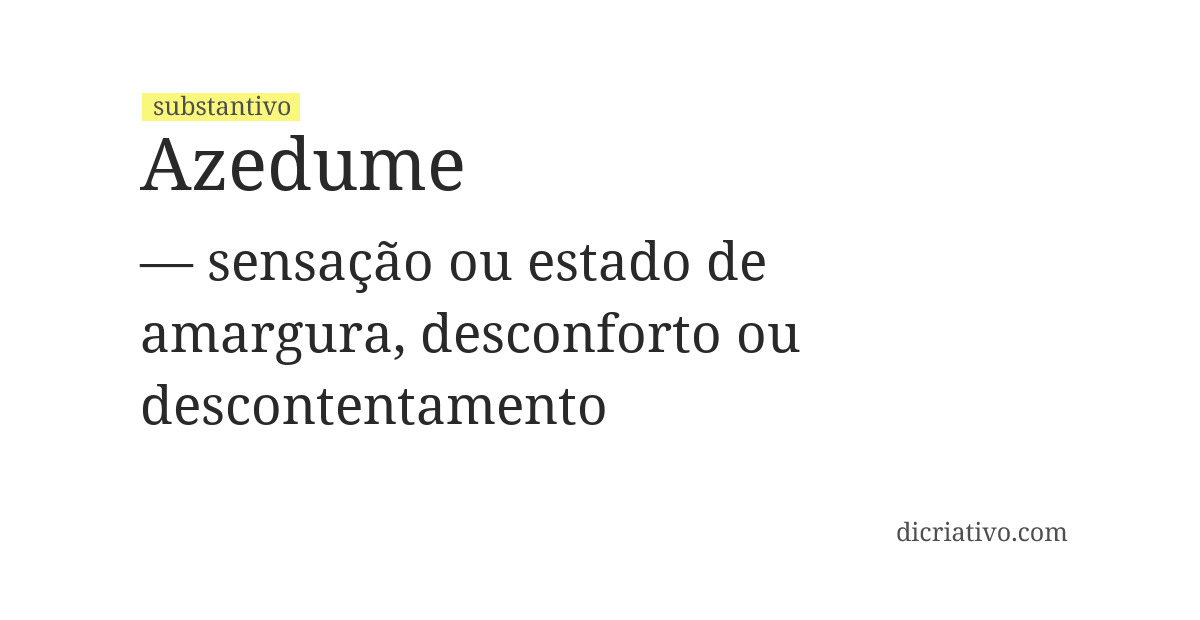 Significado de azedume