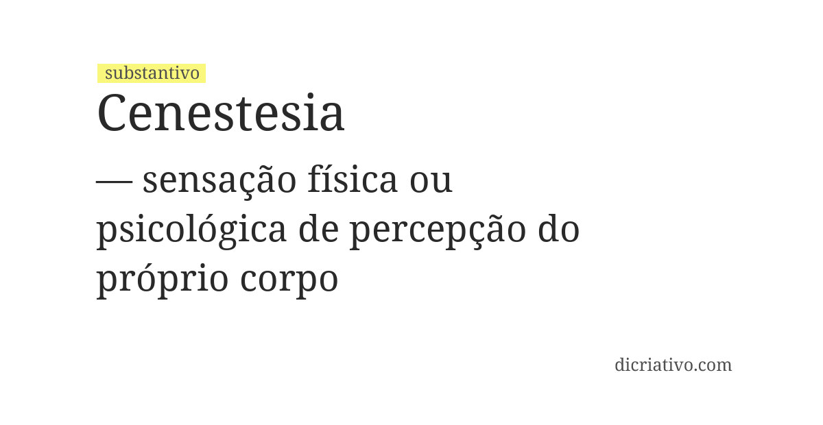 Significado de cenestesia
