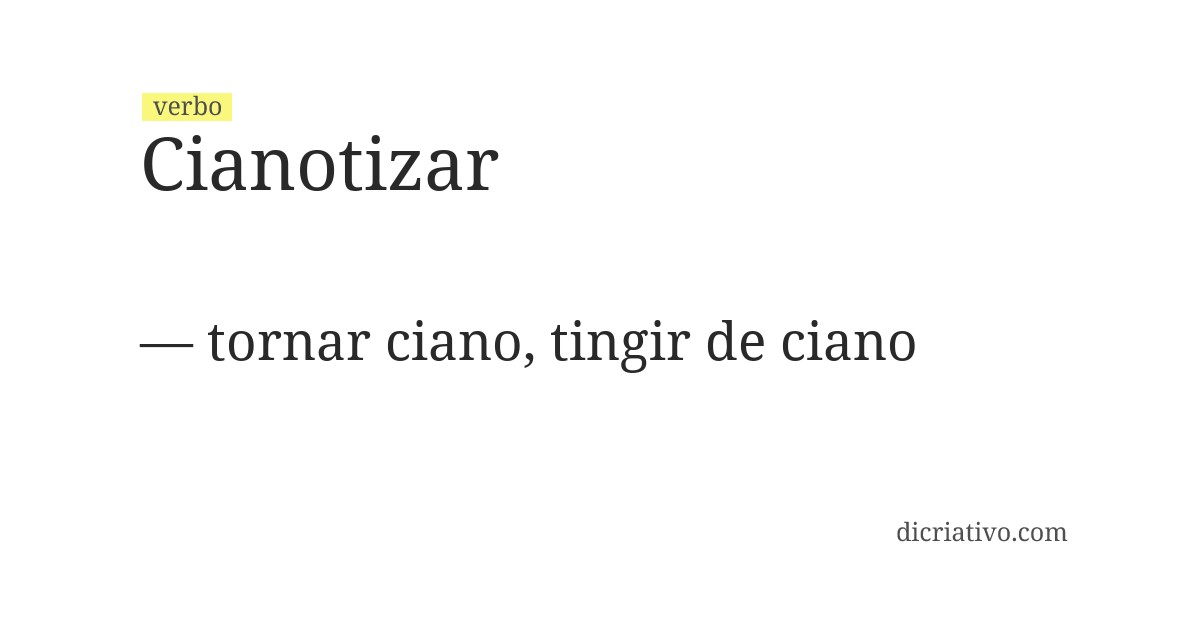 Significado de cianotizar