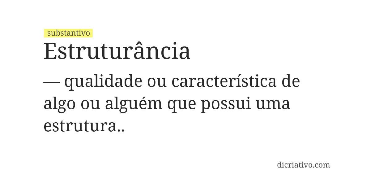 Significado de estruturância