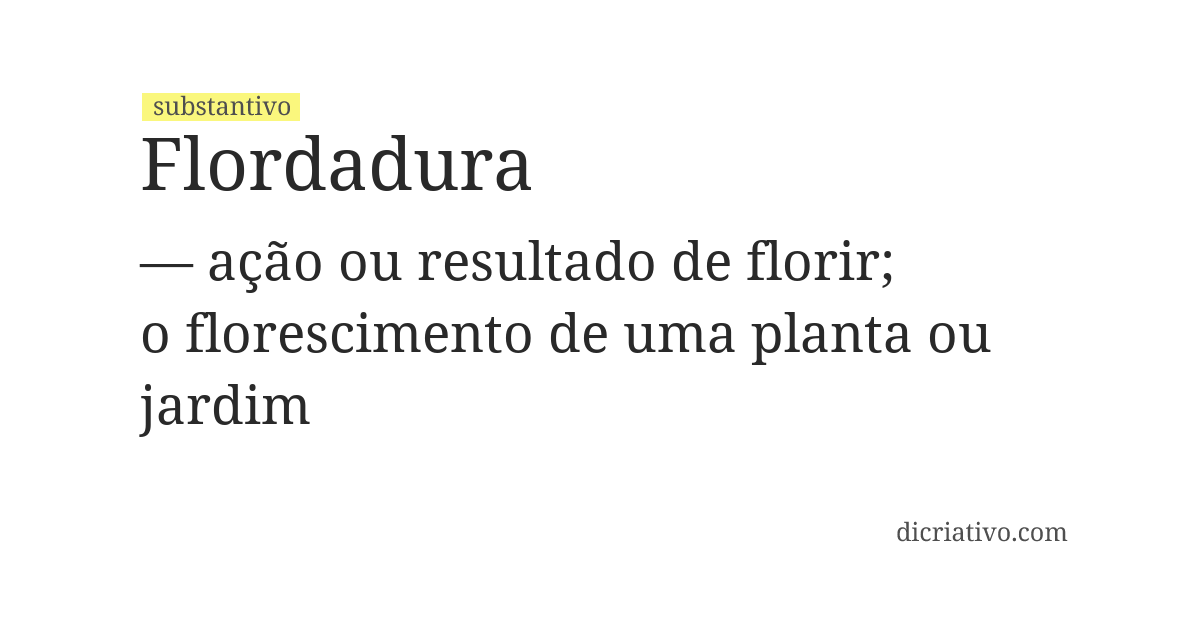 Significado de flordadura