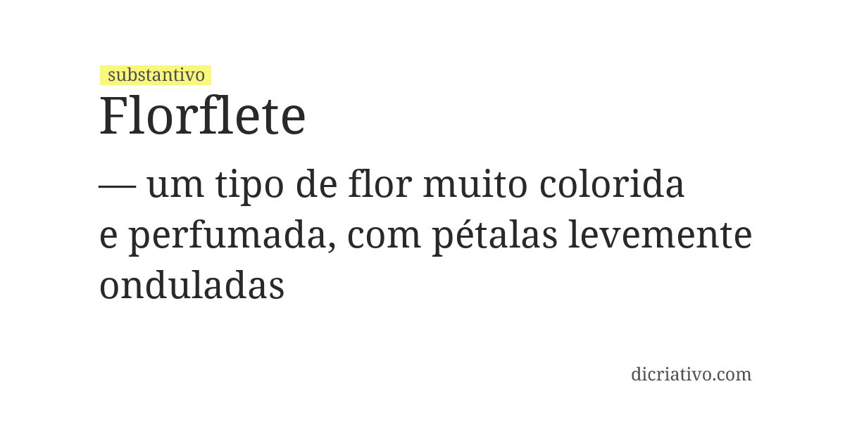 Significado de florflete
