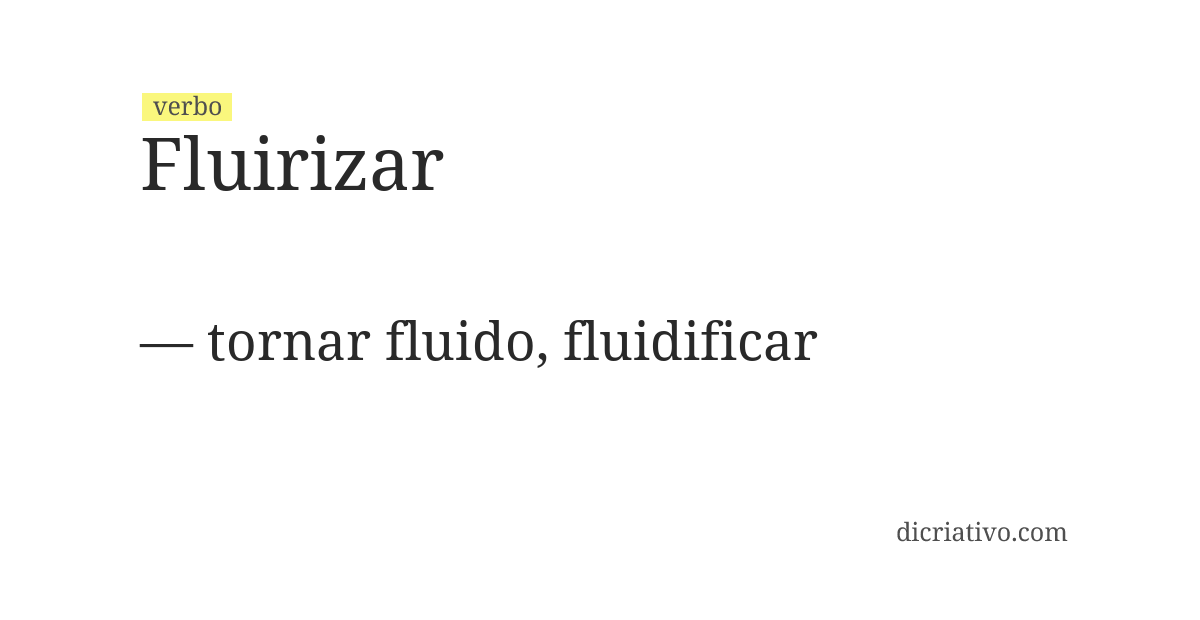 Significado de fluirizar