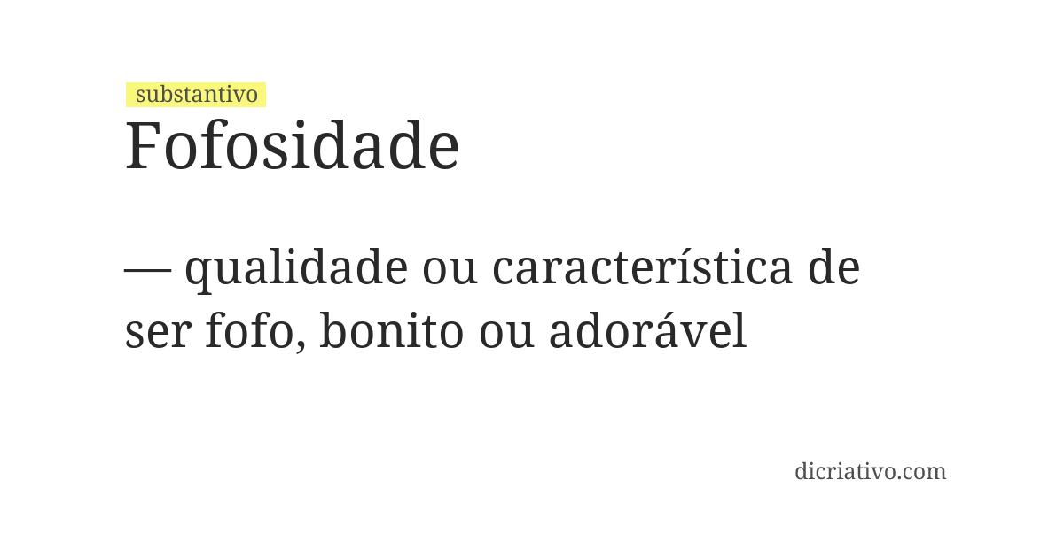 Significado de fofosidade
