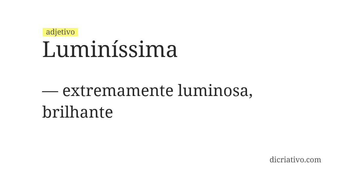Significado de luminíssima