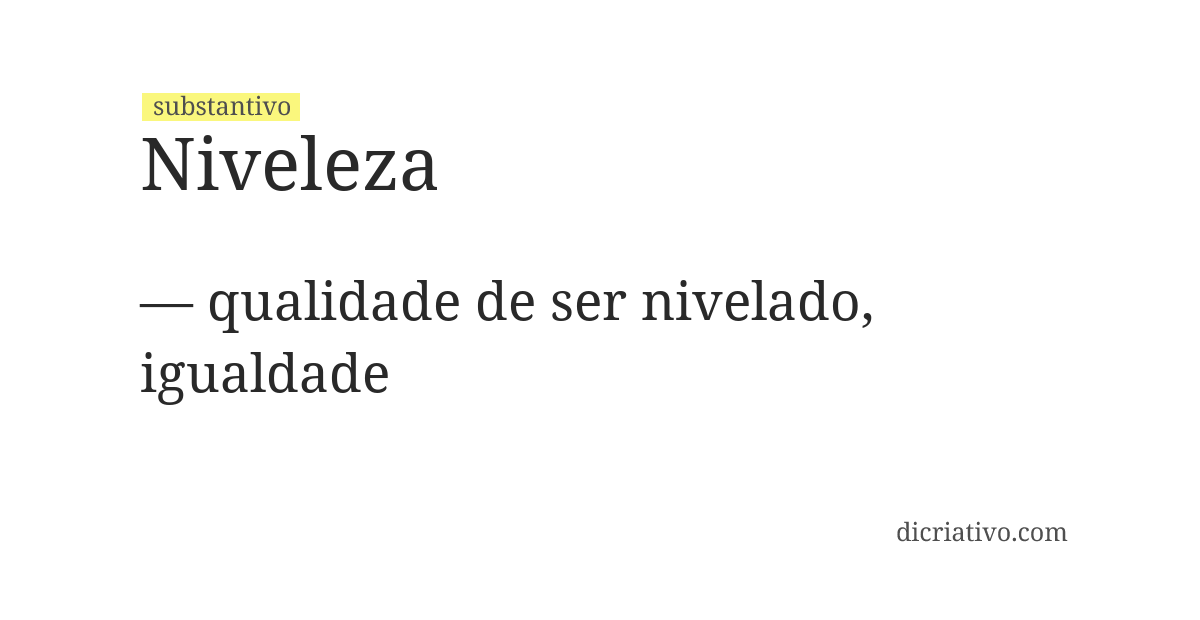 Significado de niveleza