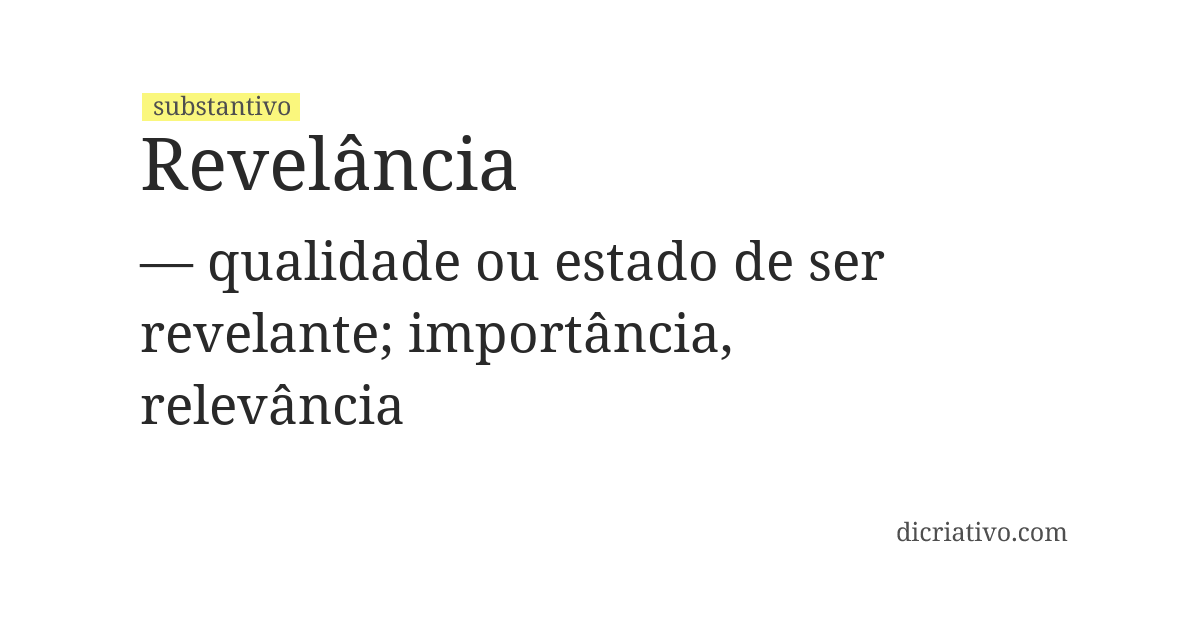 Significado de revelância
