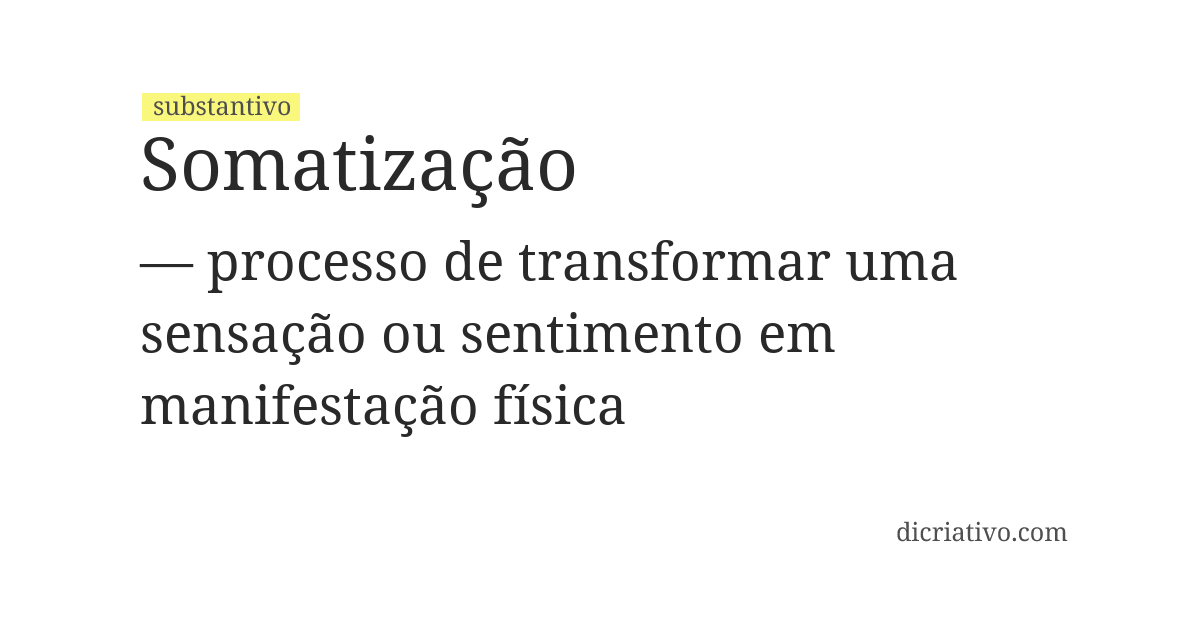 Significado de somatização