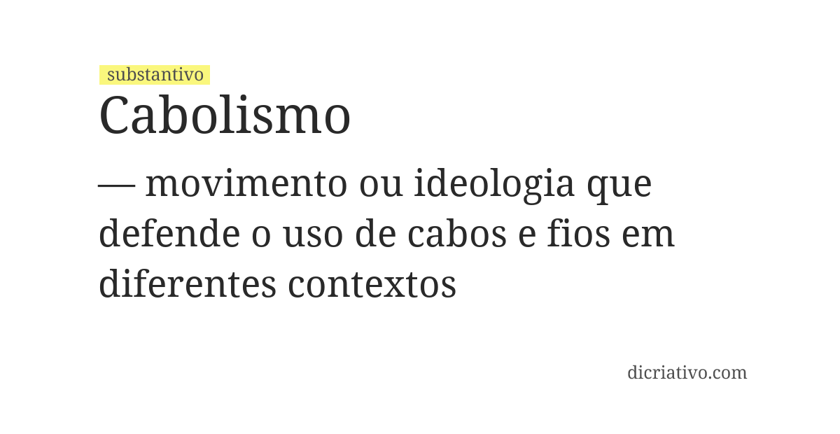 Significado de cabolismo