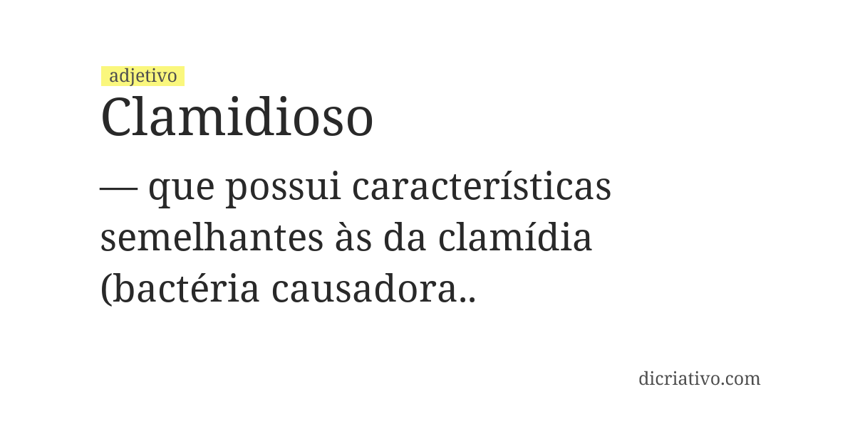 Significado de clamidioso