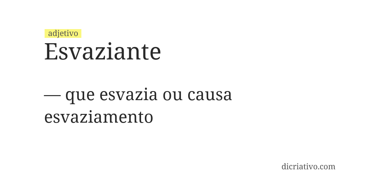 Significado de esvaziante