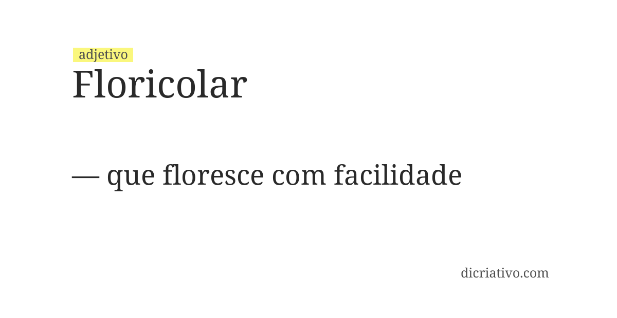 Significado de floricolar