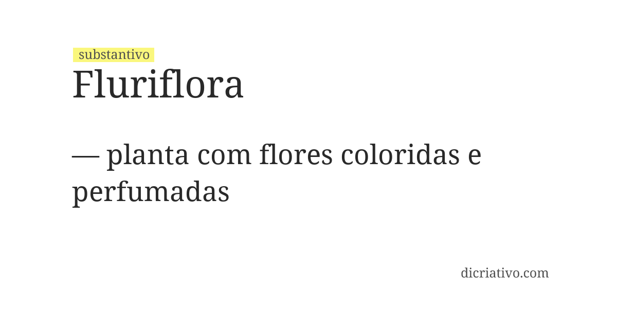Significado de fluriflora
