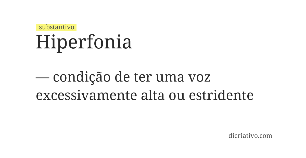 Significado de hiperfonia