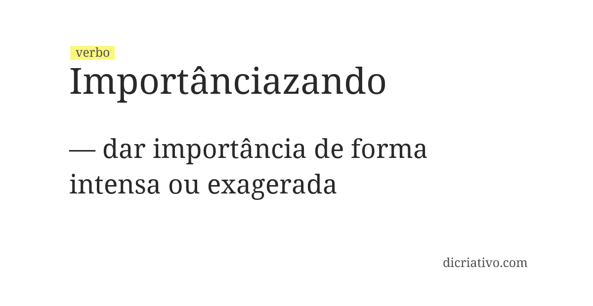 Significado de importânciazando