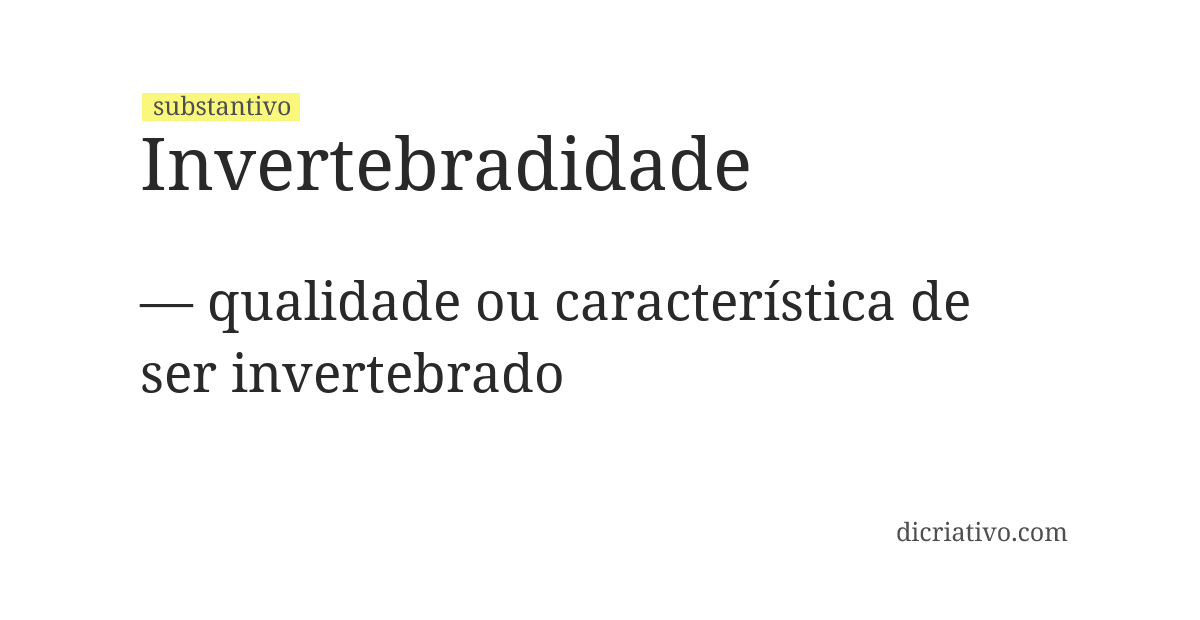 Significado de invertebradidade