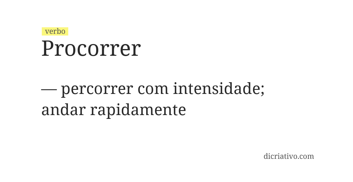 Significado de procorrer