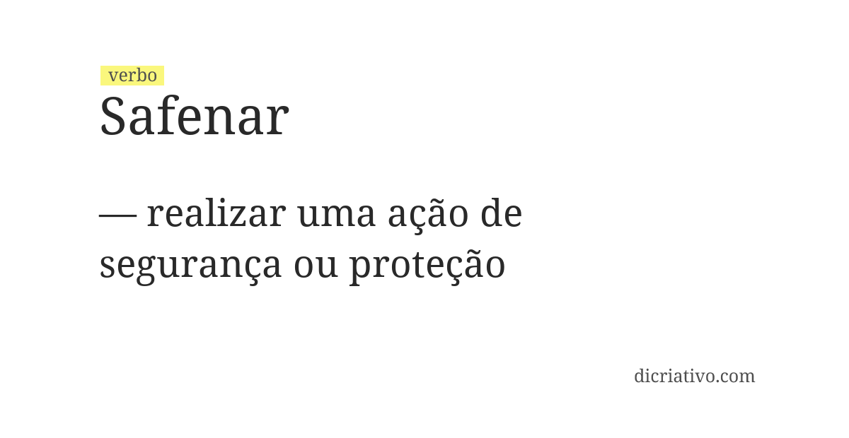 Significado de safenar
