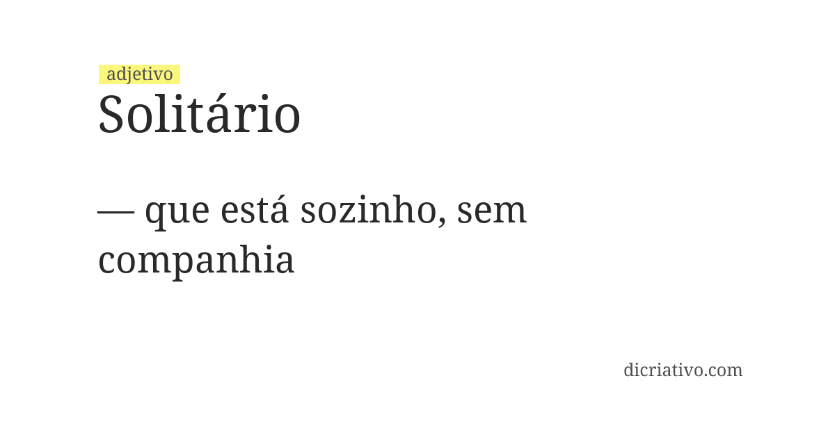 Significado de solitário