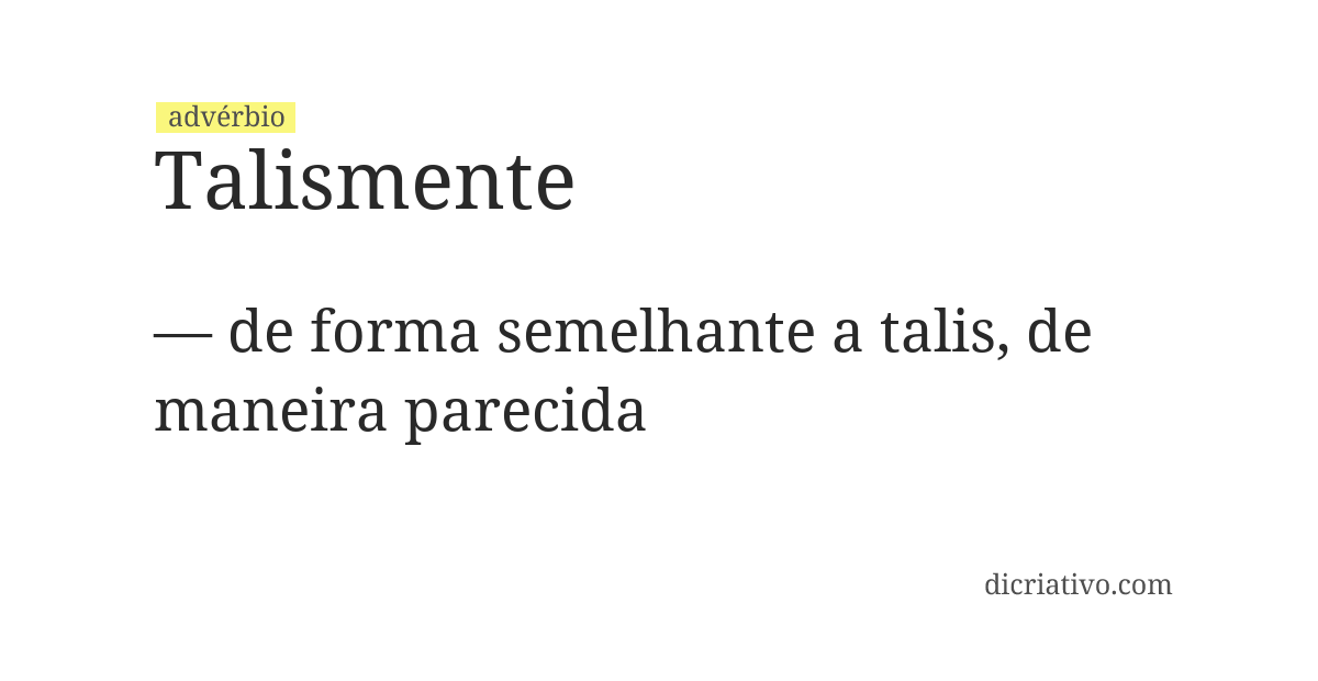 Significado de talismente