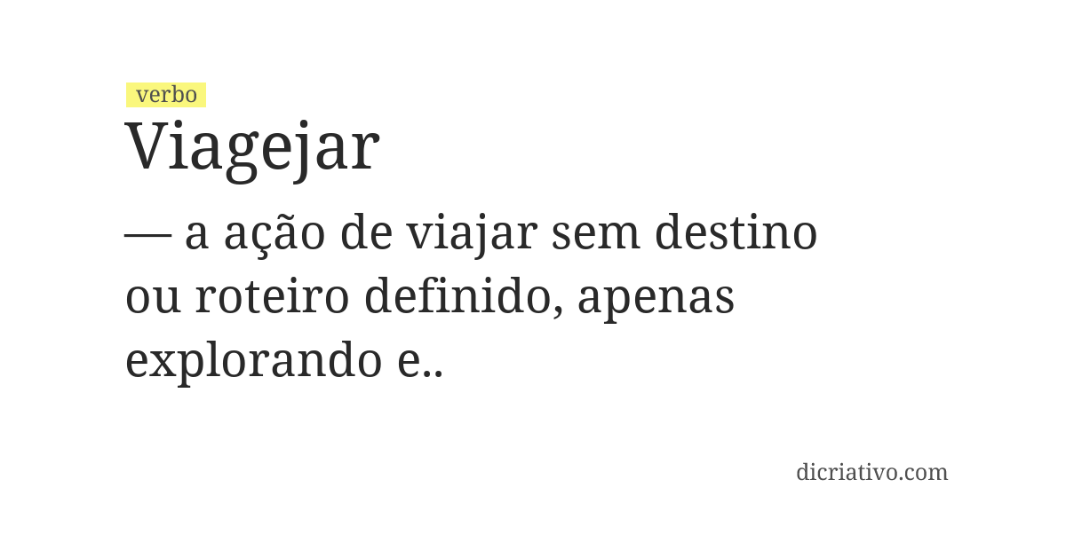 Significado de viagejar