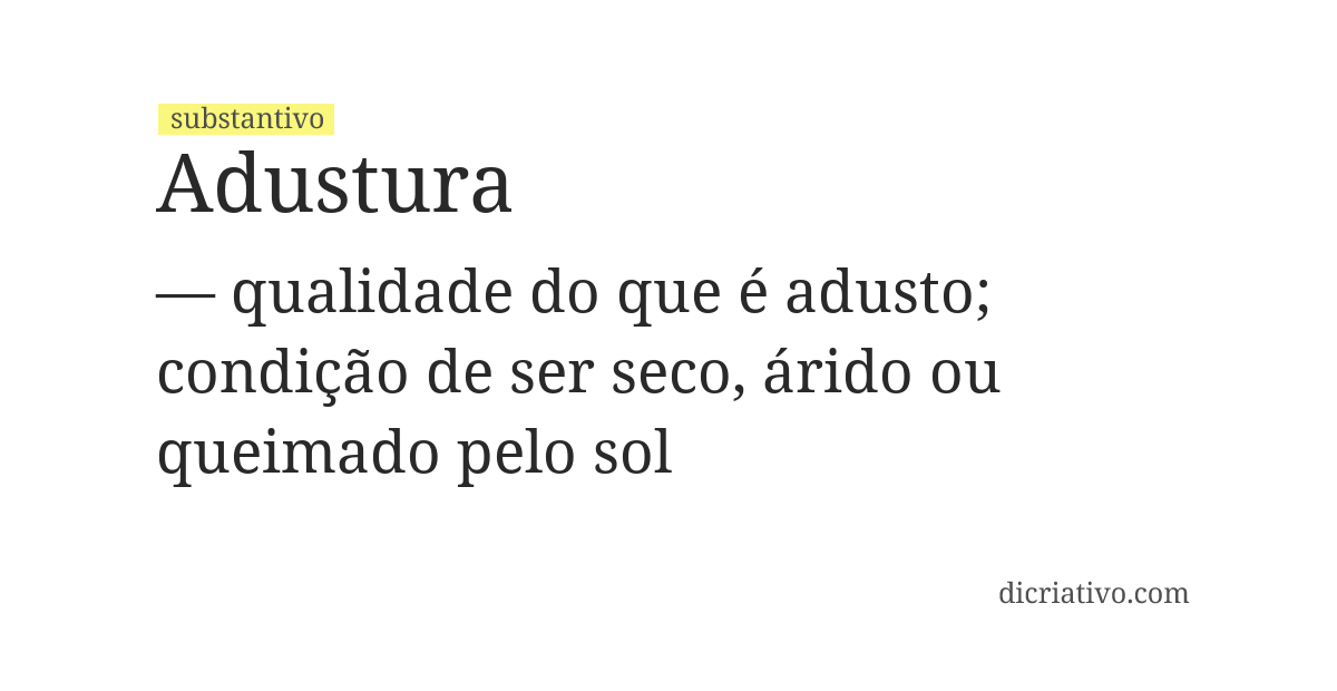 Significado de adustura