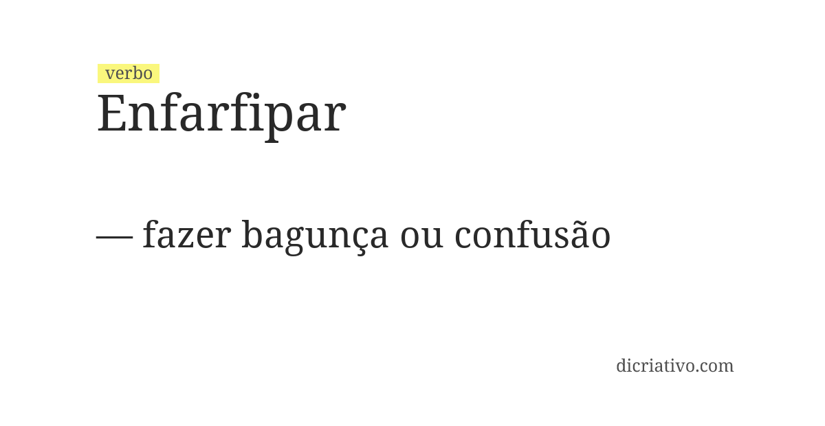 Significado de enfarfipar