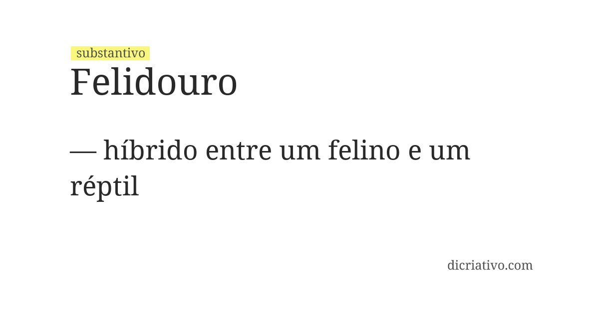 Significado de felidouro