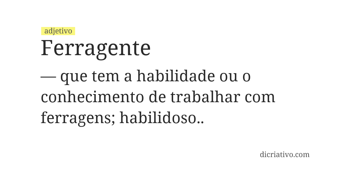 Significado de ferragente
