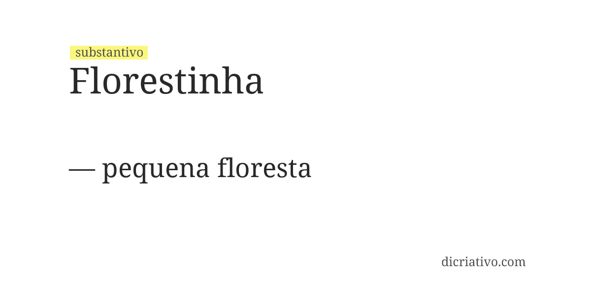Significado de florestinha