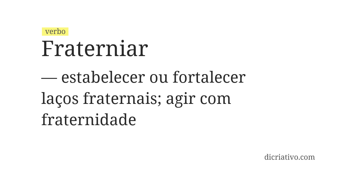 Significado de fraterniar