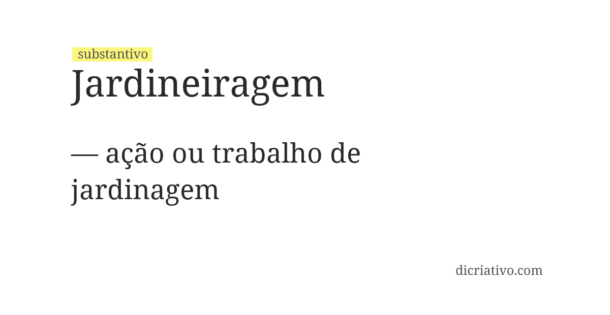 Significado de jardineiragem