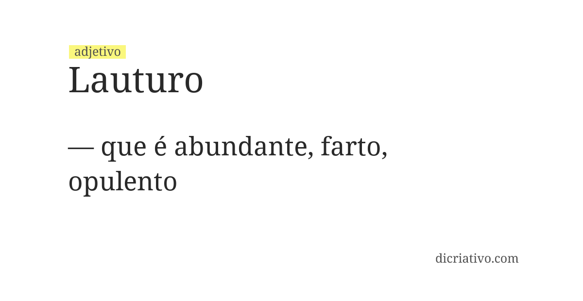 Significado de lauturo