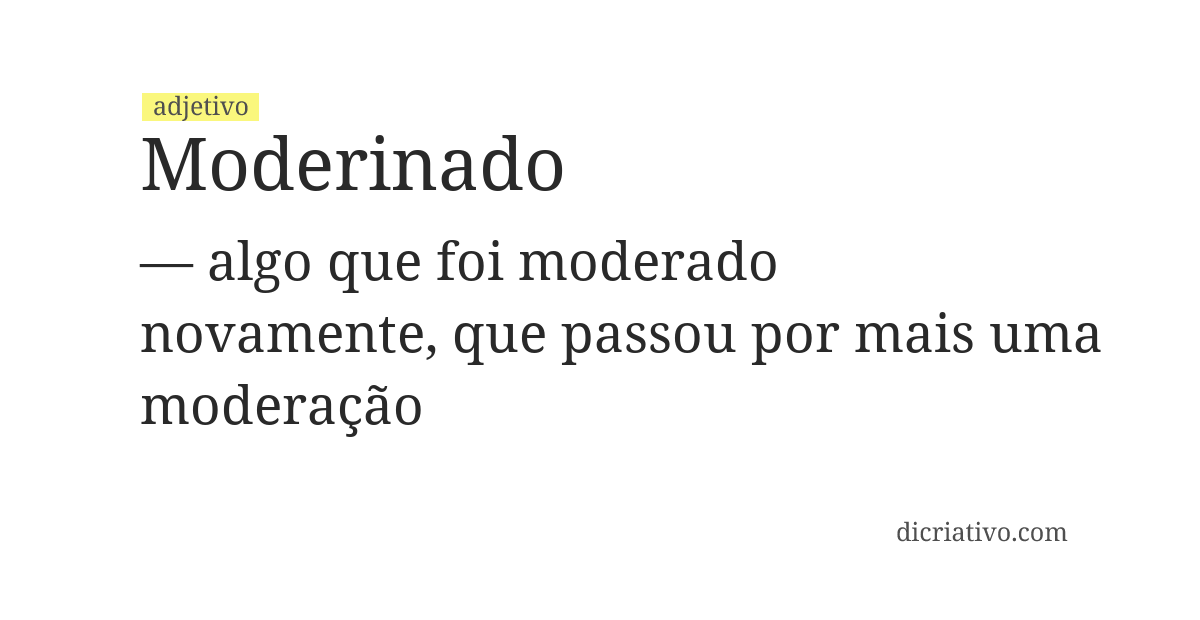Significado de moderinado