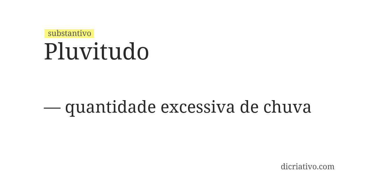 Significado de pluvitudo