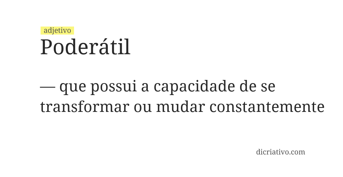 Significado de poderátil