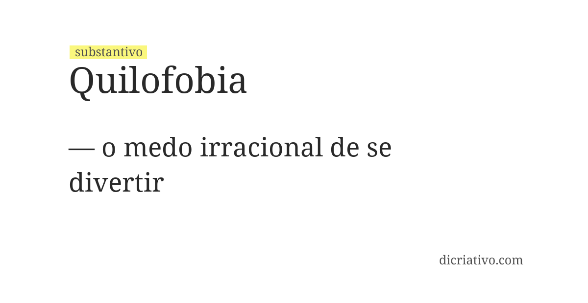 Significado de quilofobia