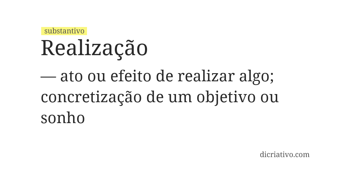 Significado de realização