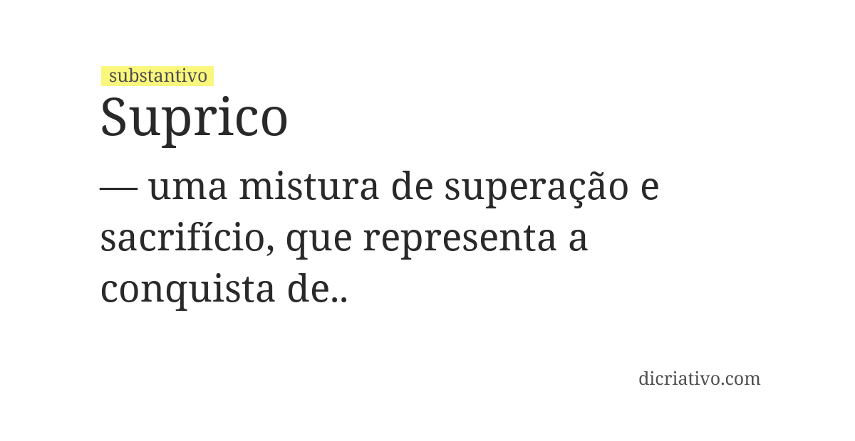 Significado de suprico