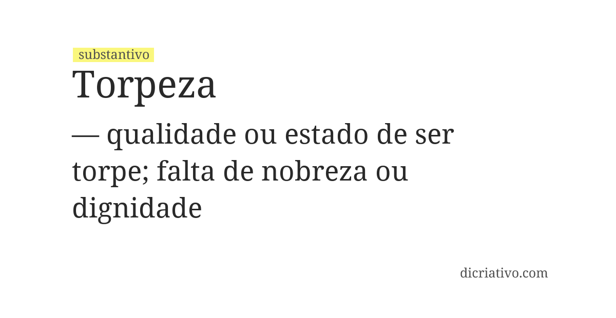 Significado de torpeza