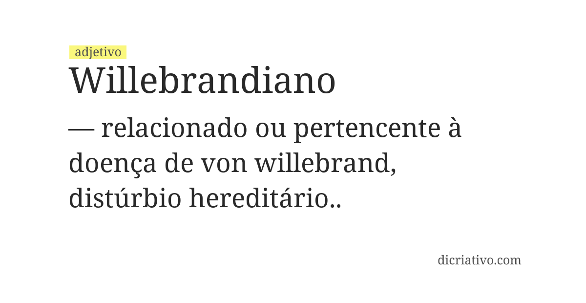 Significado de willebrandiano