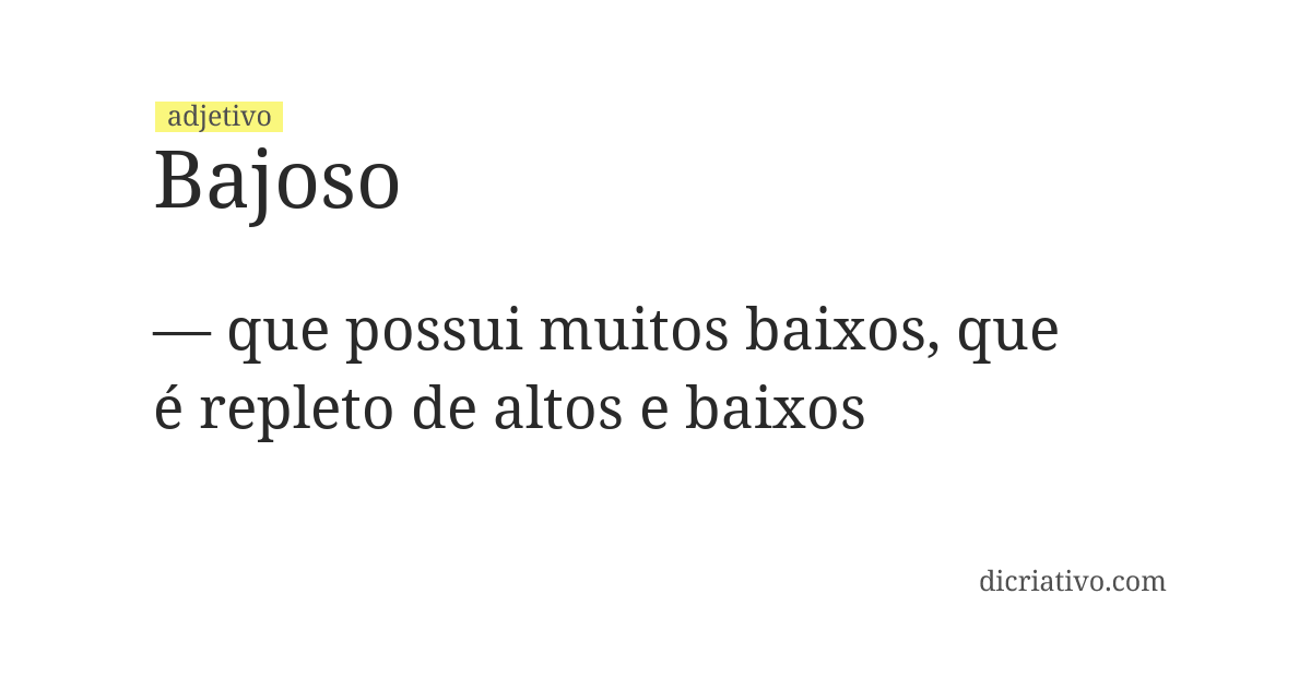 Significado de bajoso